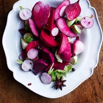Crisp salad of radishes and pickles