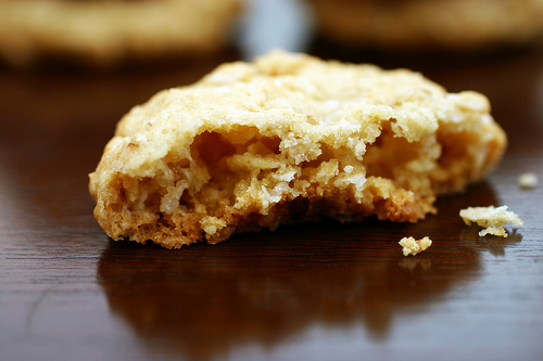 Crisp salted oatmeal white chocolate cookies
