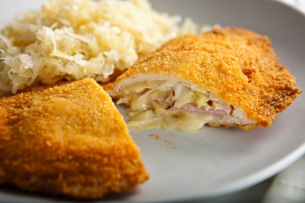 Crisp stuffed chicken cutlets