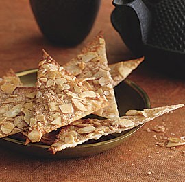 Crisp-toasted almond wonton crisps
