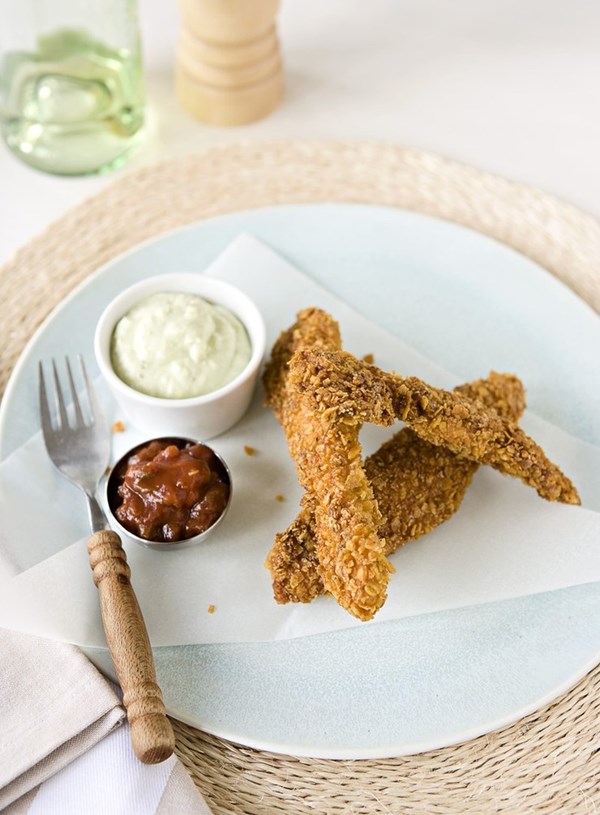 Crisp tortilla crumbed chicken