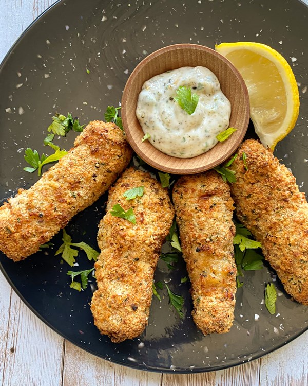 Crispy baked fish sticks