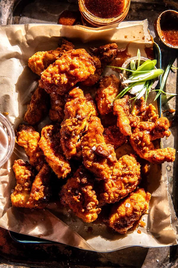 Crispy baked hot honey chicken tenders