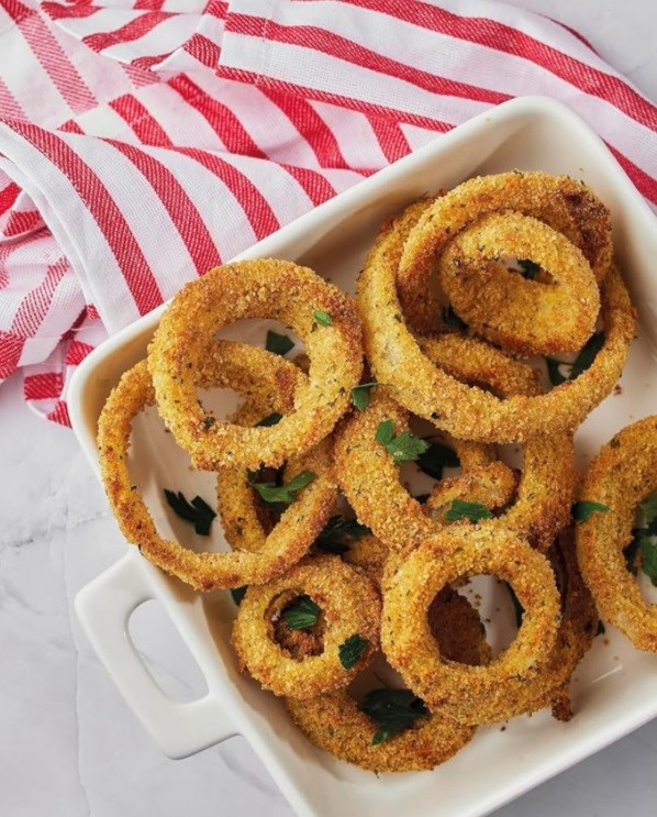 Crispy baked onion rings