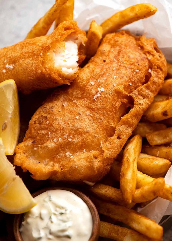 Crispy beer battered fish