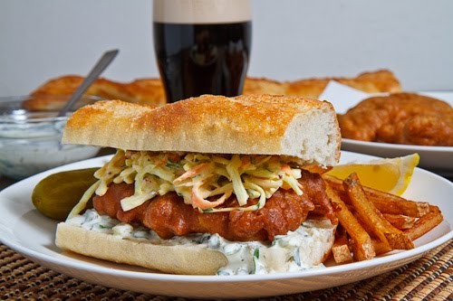 Crispy beer battered fish sandwich