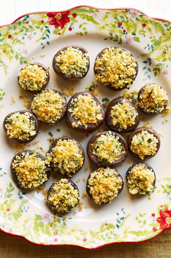 Crispy  Brie-stuffed mushrooms