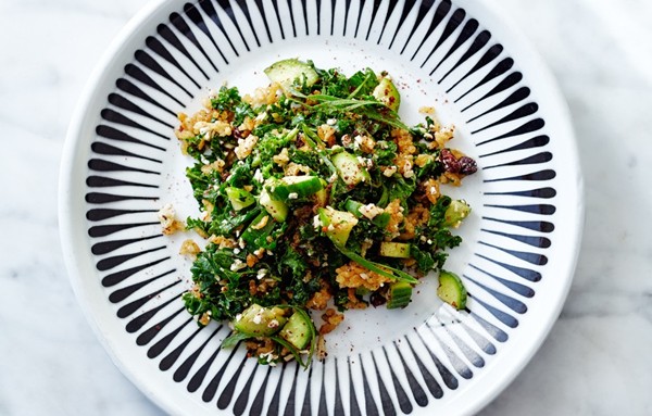 Crispy brown rice "kabbouleh"
