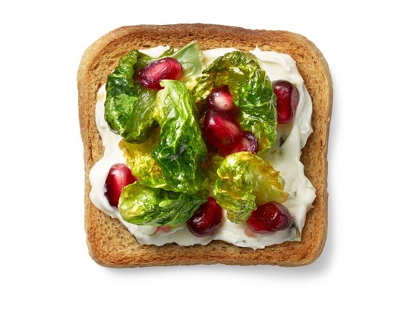 Crispy Brussels sprouts crostini