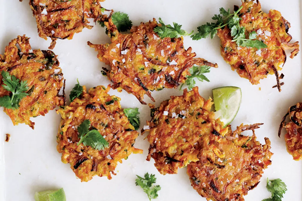 Crispy carrot fritters