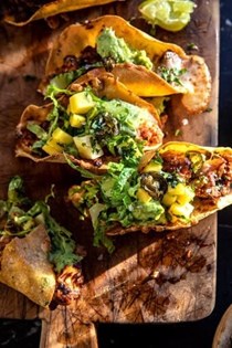 Crispy cauliflower tacos with candied jalapeño pineapple salsa