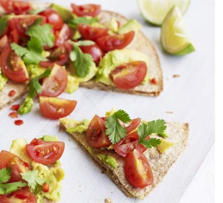 Crispy cheese and guacamole tortillas