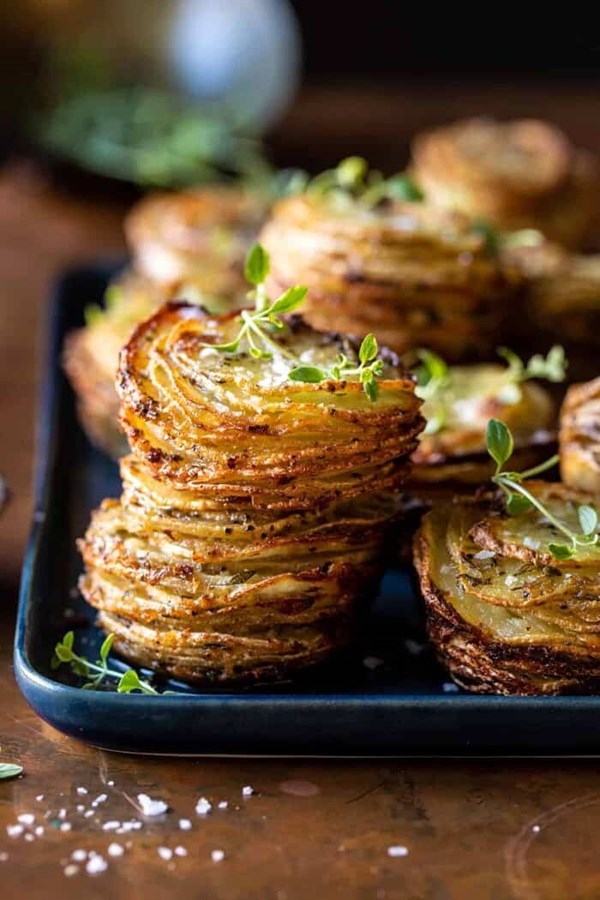 Crispy cheesy potato stacks