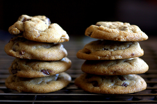 Crispy chewy chocolate chip cookies