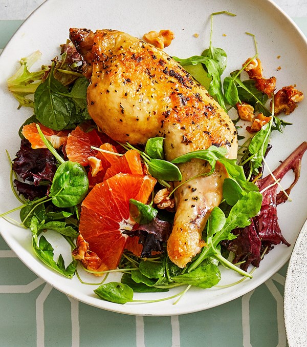 Crispy chicken and citrus salad with honey-dijon vinaigrette