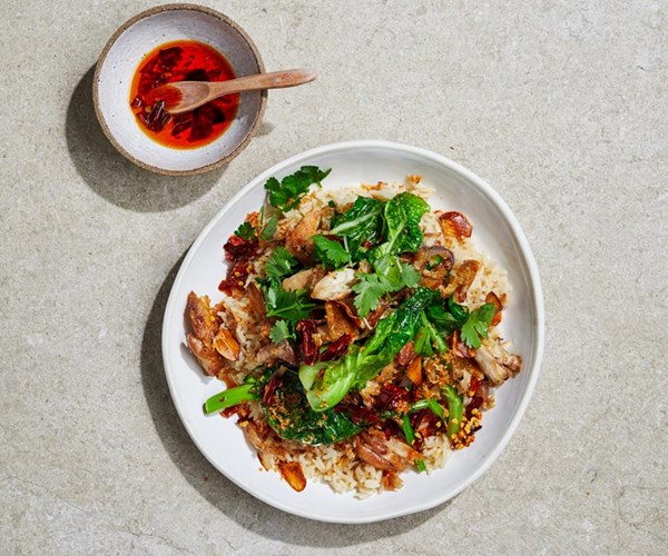 Crispy chicken and rice