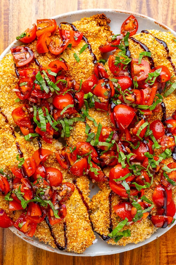 Crispy chicken bruschetta