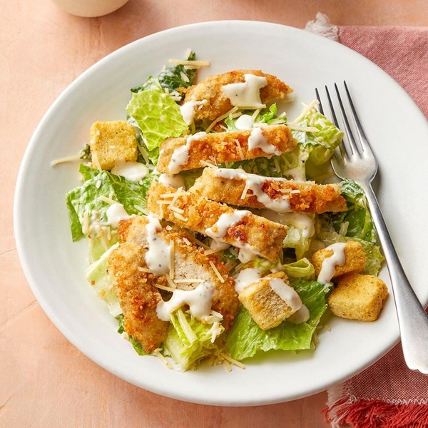 Crispy chicken Caesar salad