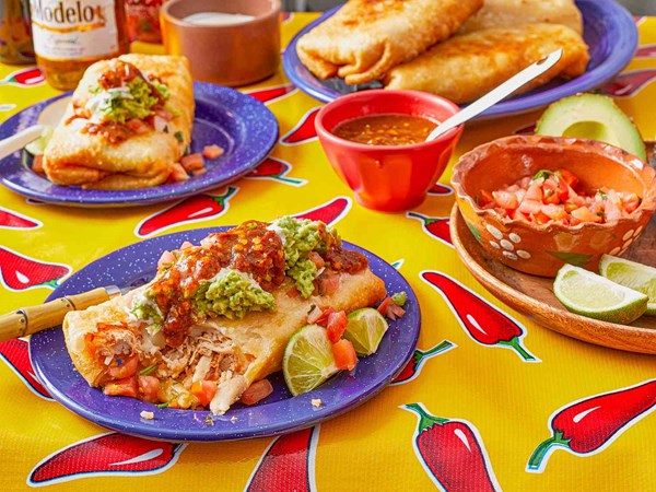 Crispy chicken chimichangas 