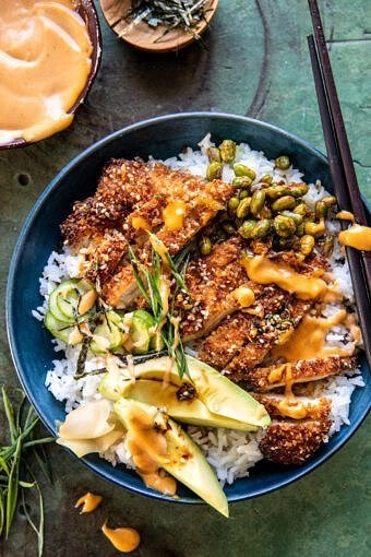 Crispy chicken katsu bowls