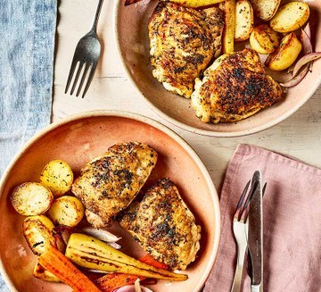 Crispy chicken thighs
