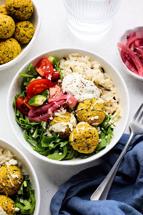 Crispy chickpea meatballs
