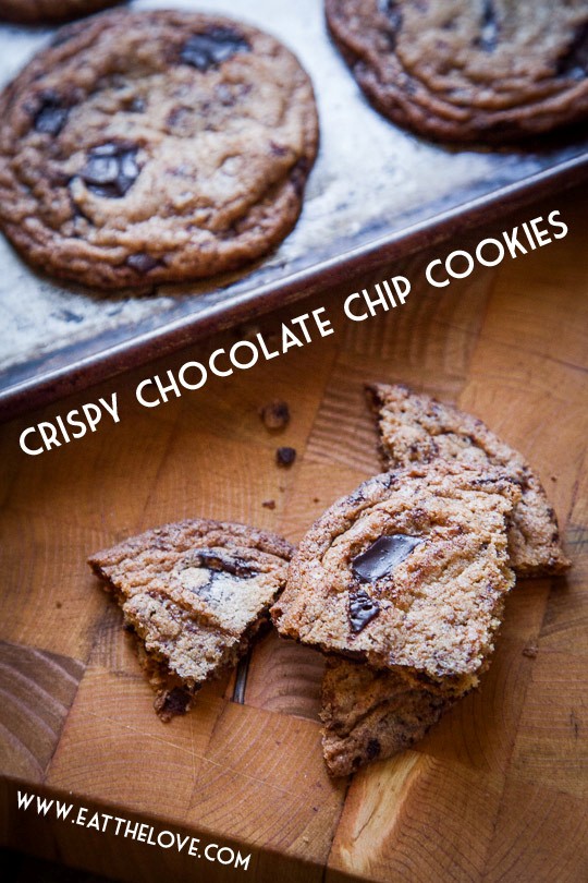 Crispy chocolate chip cookies