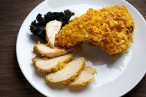 Crispy-coated baked chicken