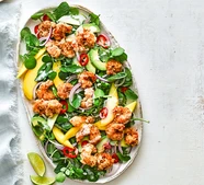 Crispy coconut prawn & mango salad