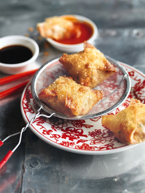 Crispy crab and ginger dumplings