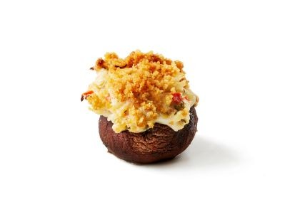 Crispy crab stuffed mushrooms