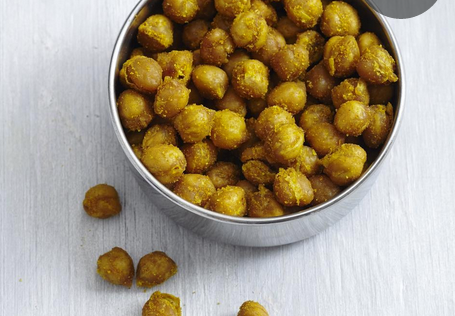 Crispy curried chickpeas