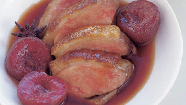 Crispy duck with spiced plum sauce