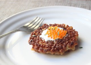 Crispy farro cakes