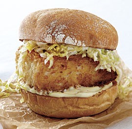 Crispy fish sandwiches with wasabi and ginger