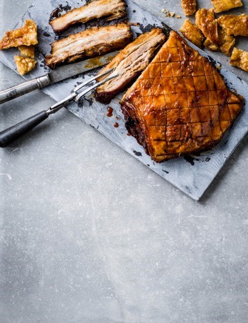 Crispy five-spice Sriracha pork belly