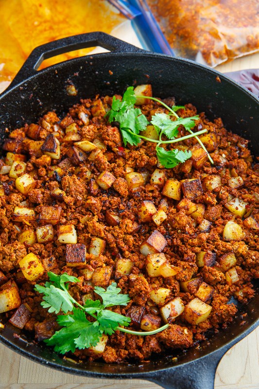 Crispy fried chorizo and potatoes