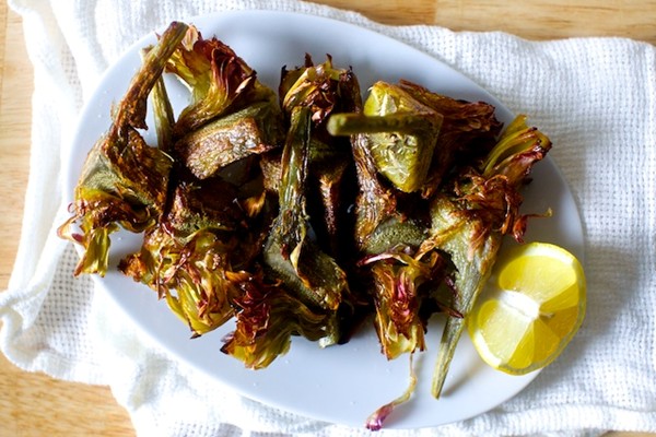 Crispy frizzled artichokes