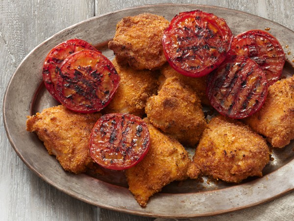 Crispy grilled chicken thighs
