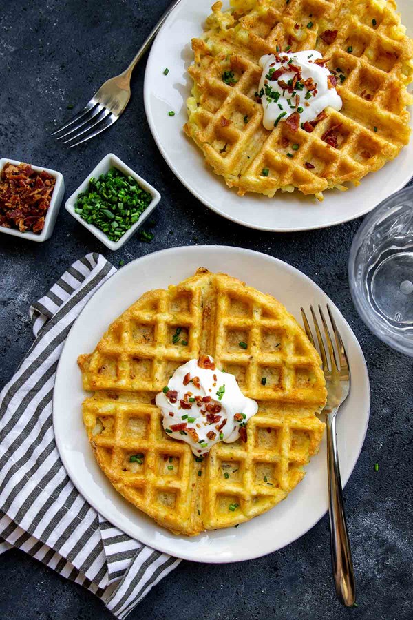 Crispy hash brown waffles