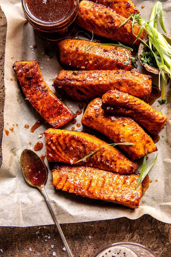 Crispy hot honey salmon tenders