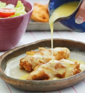 Crispy mango coconut chicken