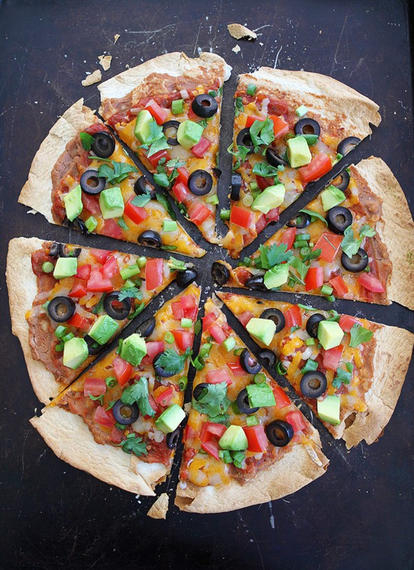 Crispy Mexican tortilla pizza