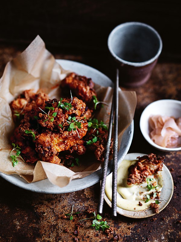 Crispy miso and ginger fried chicken with miso mayonnaise