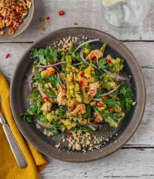Crispy morning glory salad (Yum pak boong)