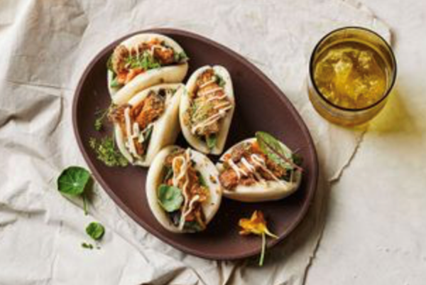 Crispy mushroom and kimchi bao