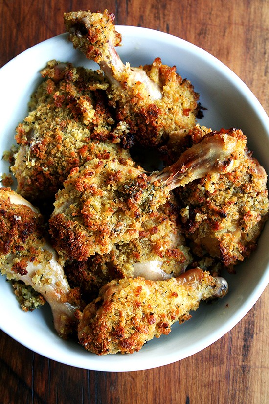 Crispy mustard-roasted chicken
