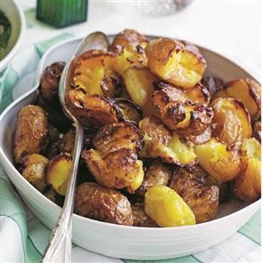 Crispy new potatoes with browned butter