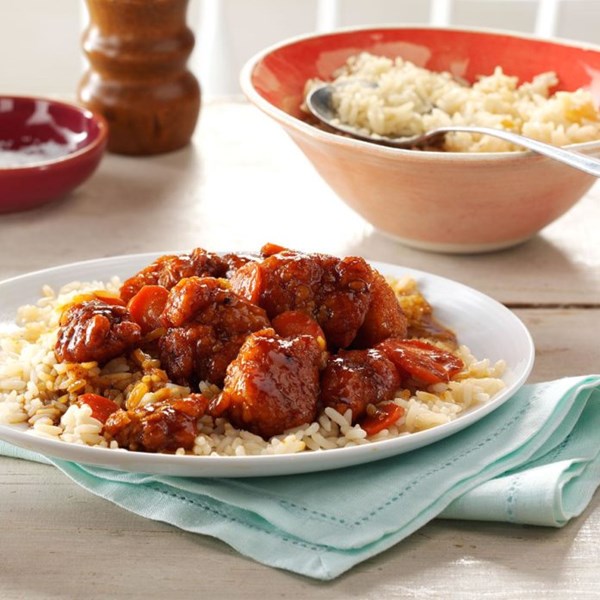 Crispy orange chicken