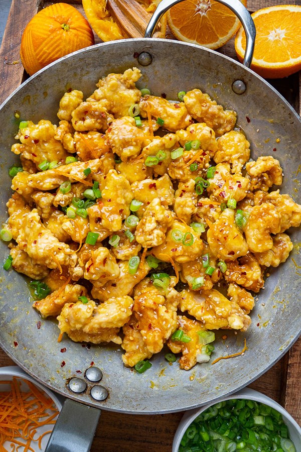 Crispy orange chicken